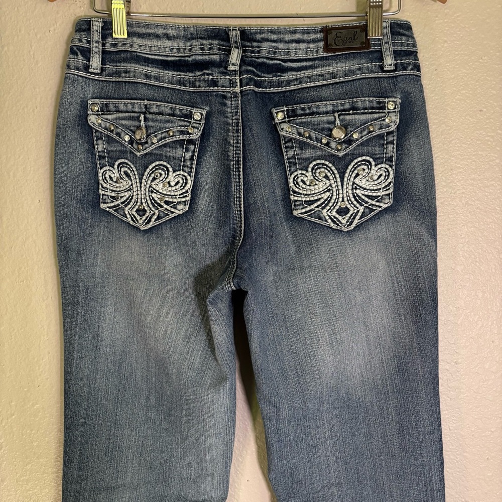 Earl Jeans Y2K faded embellished embroidered bootcut Jeans stretch Size 8 - Picture 5 of 9